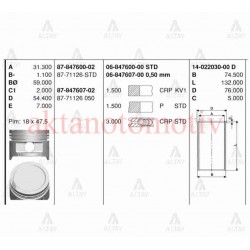 PİSTON SEGMANLI ACCENT  95-00 1.3 STD